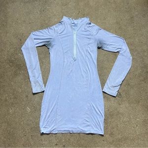 Blue Long Sleeve Zip Up Athletic Dress 💙✨